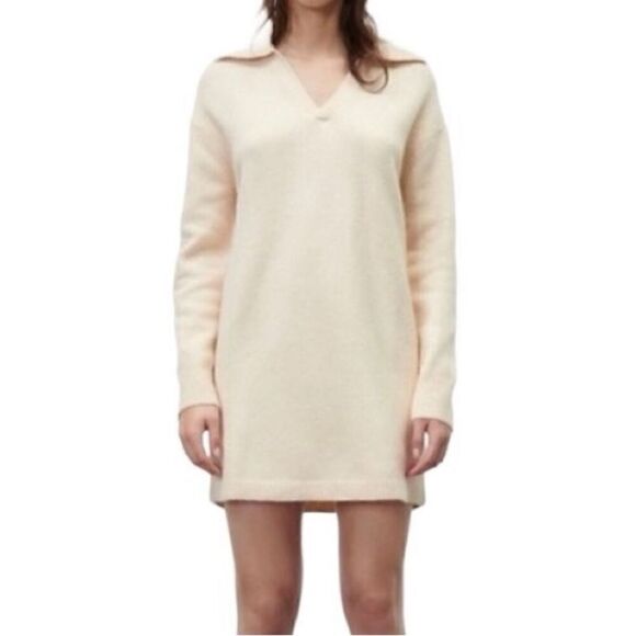 Zara Dresses & Skirts - Zara Polo Collar Wool Blend Knit Mini Dress in Cream Women’s M